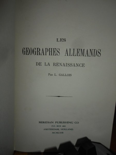 LES GEOGRAPHES ALLEMANDS de la Renaissance