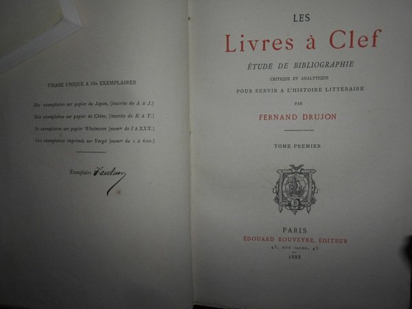 Les Livres à Clef étude de Bobliographie critique et analytique …