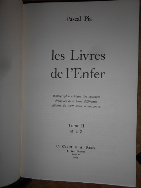 Les Livres de l' Enfer. Bibliographie critique des ouvrages érotiques …