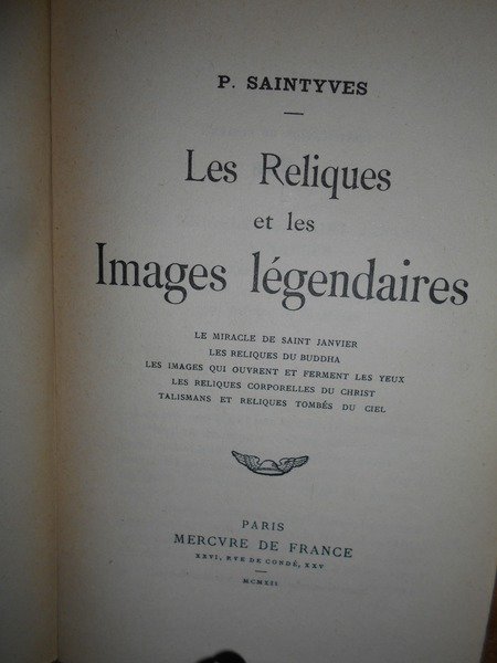 Les Reliques et les Images Légendaires