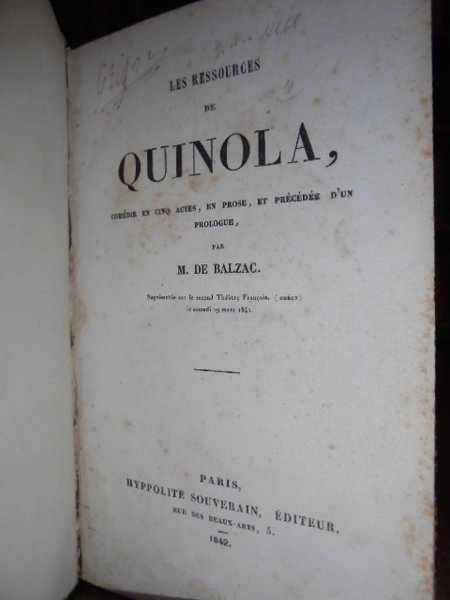 Les ressources de Quinola, comédie en cinq actes, en prose, …