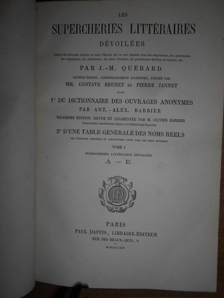 LES SUPERCHERIES LITTÉRAIRES DÉVOILÉES