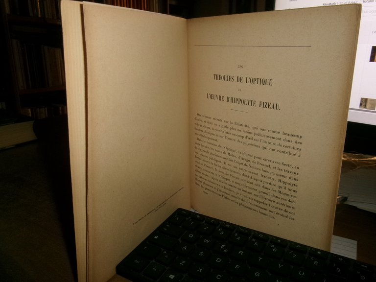 Les théories de l'optique et l'oeuvre d'Hippolyte Fizeau. PICARD Emile …