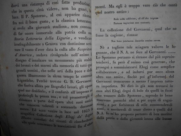 (Liguria) ELOGJ di LIGURI Illustri scritti dal P. G.B. Spotorno