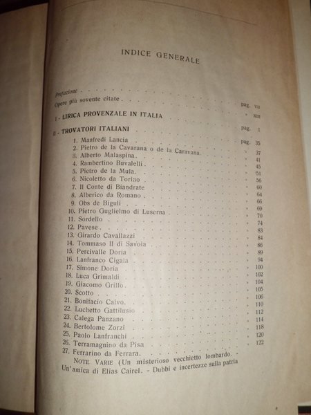 (Lirica medioevale) I TROVATORI D' ITALIA (BIOGRAFIE, TESTI, TRADUZIONI, NOTE)