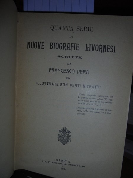 (Livorno) RICORDI e Biografie Livornesi. Nuove Biografie Livornesi