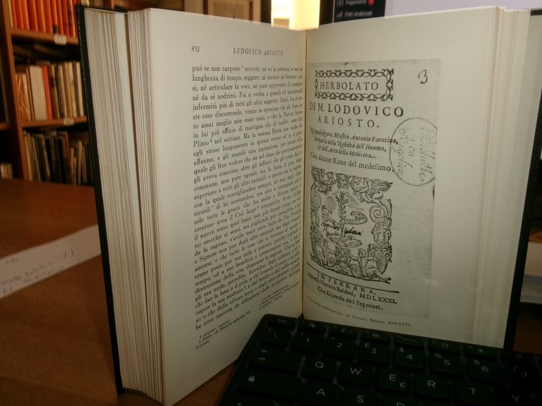 LUDOVICO ARIOSTO. OPERE MINORI... a cura di Aldo Vallone 1964