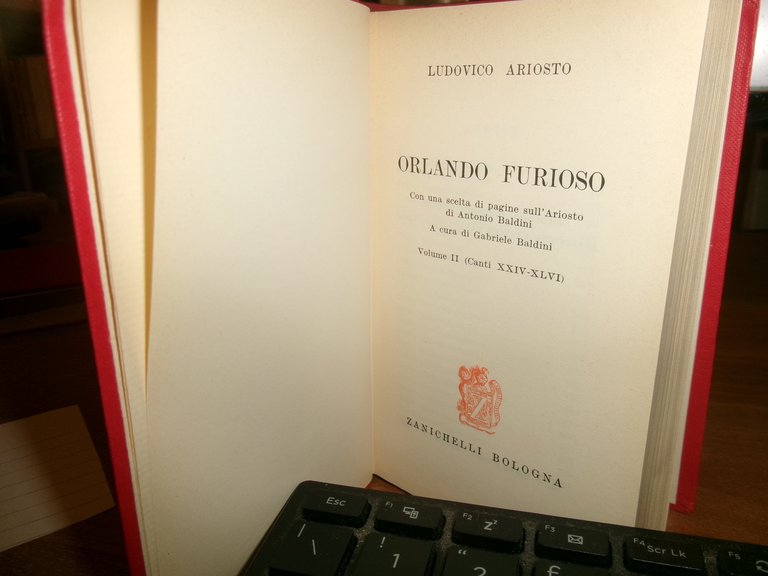LUDOVICO ARIOSTO. ORLANDO FURIOSO - Bologna, Zanichelli, 1964