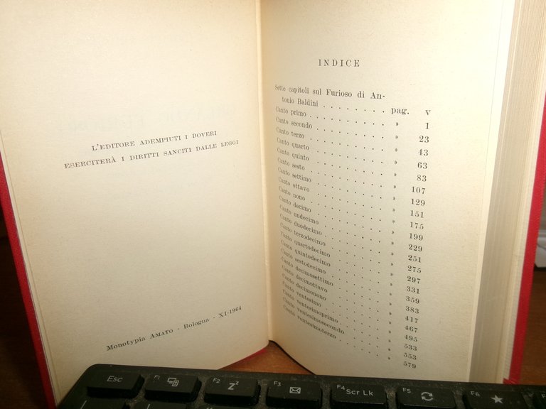 LUDOVICO ARIOSTO. ORLANDO FURIOSO - Bologna, Zanichelli, 1964