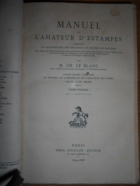 MANUEL de l' Amateur d' Estampes contenat le Dictionnaire des …