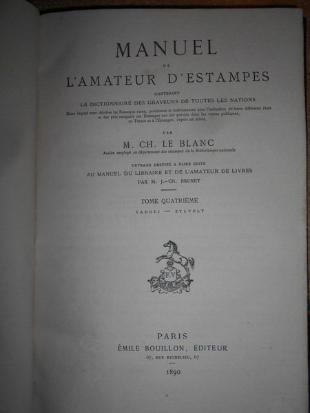 MANUEL de l' Amateur d' Estampes contenat le Dictionnaire des …