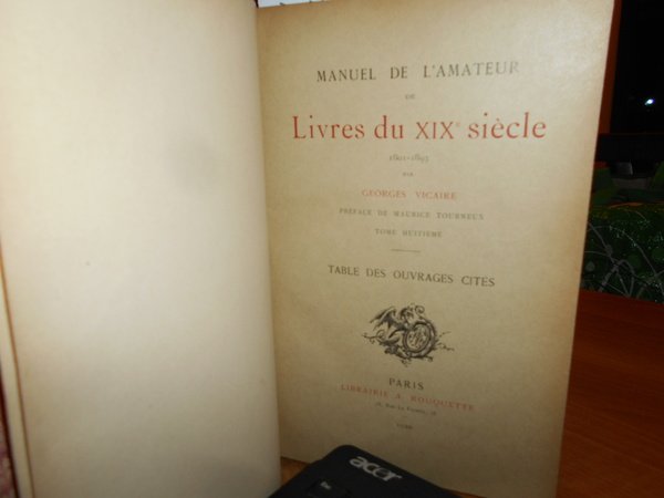 MANUEL DE L' AMATEUR de Livres du XIX Siècle 1801-1893. …