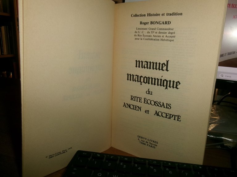Manuel maçonnique du Rite écossais Ancien et Accepté
