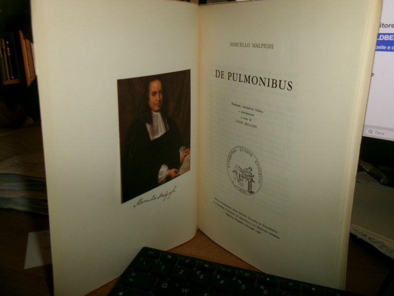 Marcello Malpighi. DE PULMONIBUS ristampa 1958