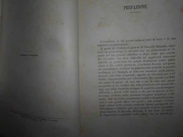 MARCELLO MALPIGHI e L' OPERA SUA. Scritti varii di Gaetano …