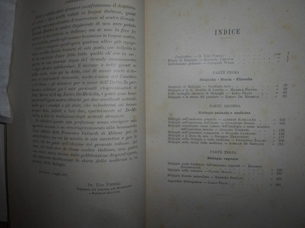 MARCELLO MALPIGHI e L' OPERA SUA. Scritti varii di Gaetano …