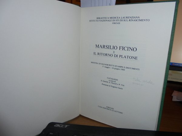 MARSILIO FICINO e il Ritorno di Platone. Mostra di Manoscritti …