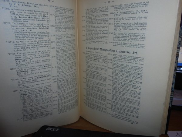 (Massoneria) Bibliographie der freimaurerischen Literatur, Herausgegeben im Auftrage des Vereins …