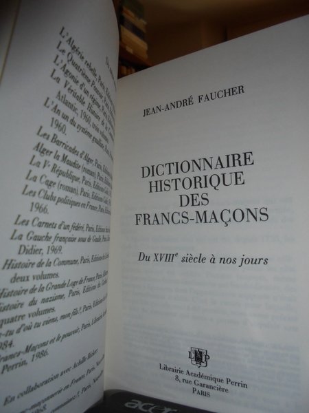 (Massoneria) Dictionnaire Historique des Francs-Maçons