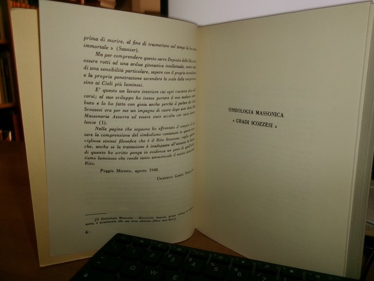 (Massoneria) UMBERTO GOREL PORCIATTI. SIMBOLOGIA MASSONICA Gradi Scozzesi 1981