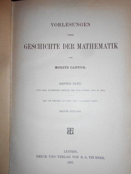 (Matematica) Vorlesungen über Geschichte der Mathematik