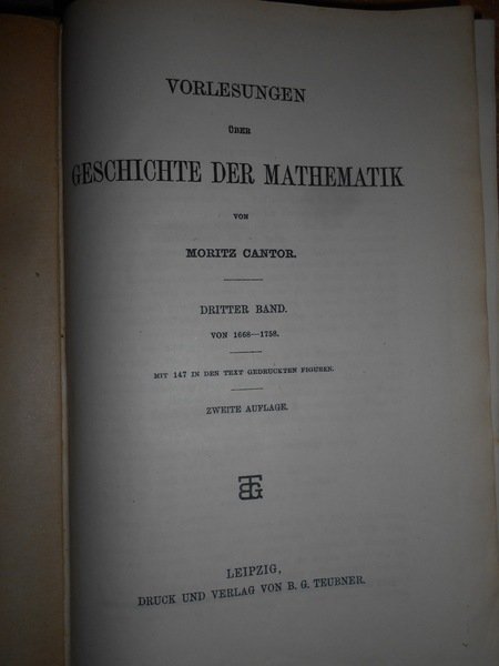 (Matematica) Vorlesungen über Geschichte der Mathematik