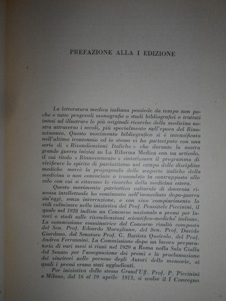 Medicina italica. (priorità di fatti e di direttive)