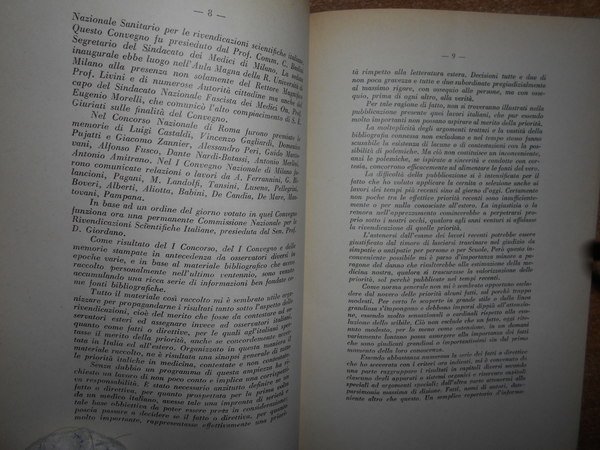 Medicina italica. (priorità di fatti e di direttive)