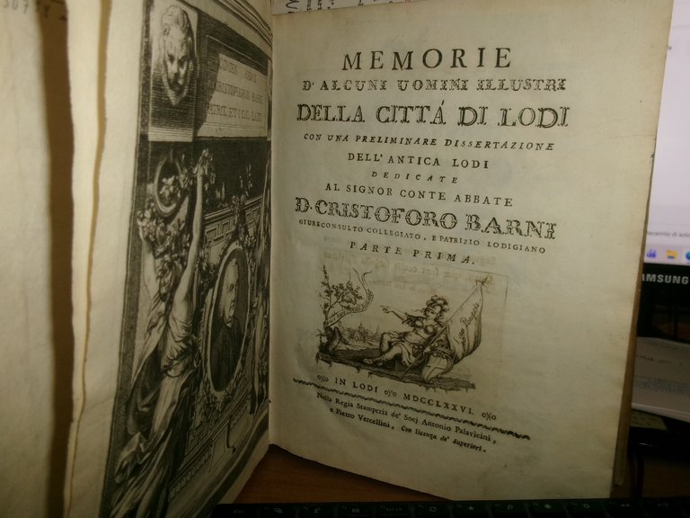 MEMORIE D'ALCUNI UOMINI ILLUSTRI DELLA CITTA' DI LODI... (MOLOSSI G.) … | Immagine Gallery 7