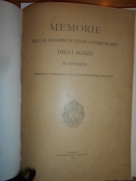 MEMORIE dell' I.R. Accademia di Scienze lettere ed Arti degli …