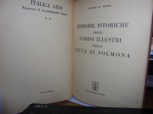 Memorie istoriche degli Uomini Illustri della Città di Solmona