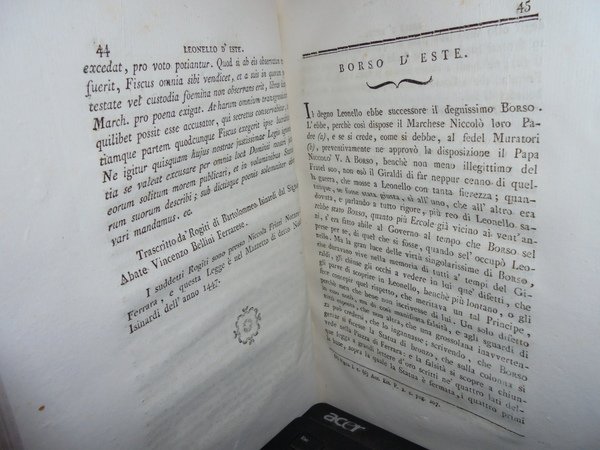 Memorie Istoriche di Letterati Ferraresi Opera postuma di Giannandrea Barotti