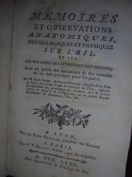 Mémories et observations anatomiques, physiologiques et physiques sur l' oeil, …