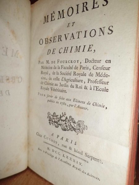 Mémories et observations de chimie. Pour servir de suite aux …