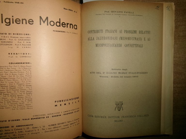 MISCELLANEA di numerosi estratti/opuscoli riguardanti le malattie infettive 1930