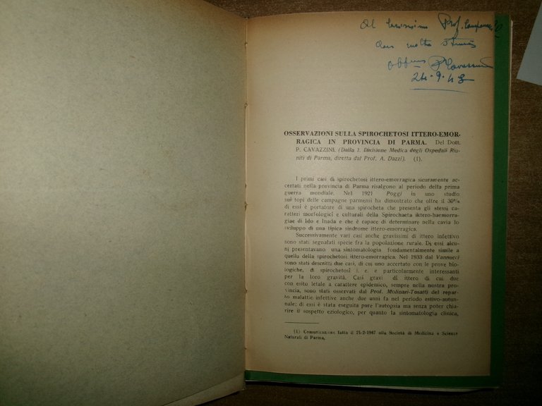 MISCELLANEA di numerosi estratti/opuscoli riguardanti le malattie infettive 1930