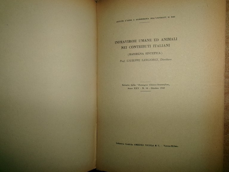 MISCELLANEA di numerosi estratti/opuscoli riguardanti le malattie infettive 1935