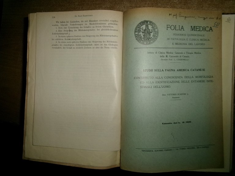 MISCELLANEA di numerosi estratti/opuscoli riguardanti le malattie infettive 1935