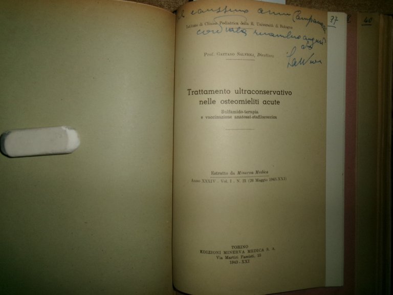 MISCELLANEA di numerosi estratti/opuscoli riguardanti le malattie infettive 1935