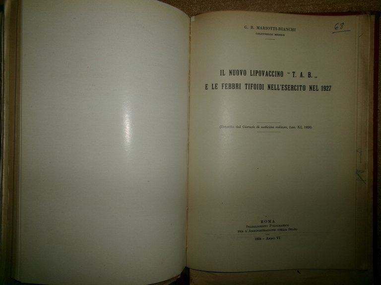 AA. VV. Miscellanea di numerosi opuscoli/estratti infezioni; immunità; serologia 1907/25