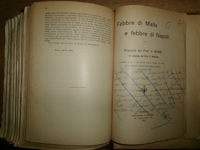 AA. VV. Miscellanea di numerosi opuscoli/estratti infezioni; immunità; serologia 1907/25