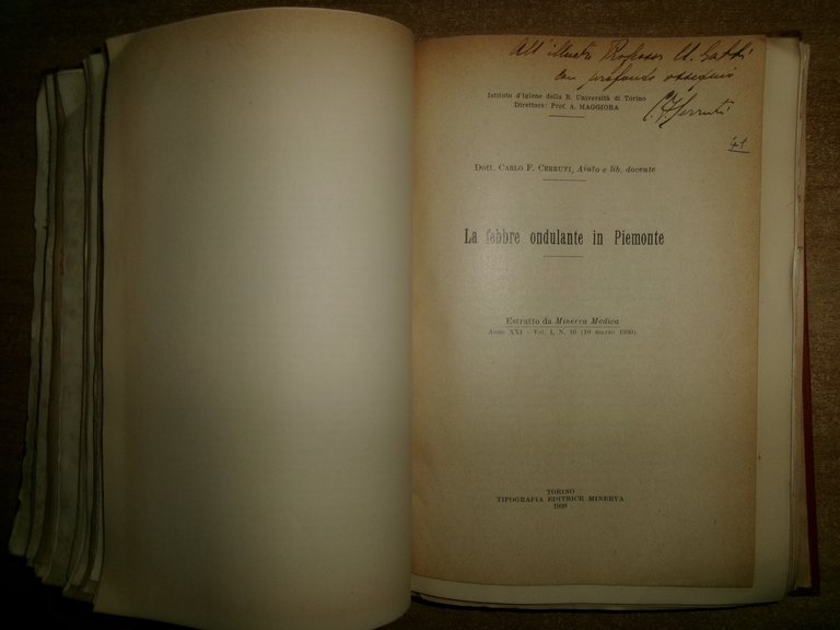 AA. VV. Miscellanea di numerosi opuscoli/estratti infezioni; immunità; serologia 1907/25