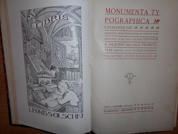 Monumenta Typographica catalogus LIII. Leonem S. Olschki