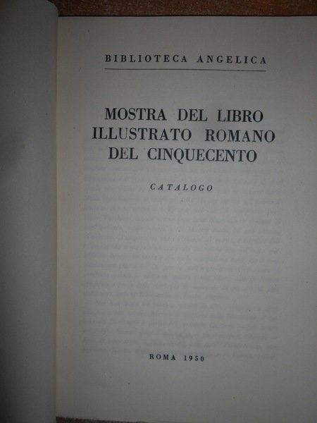 Mostra del libro illustrato romano del Cinquecento. Catalogo
