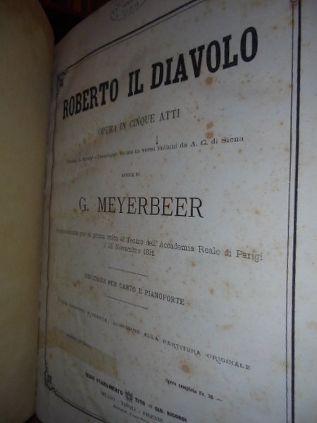 (Musica) IL DIAVOLO. Opera in cinque atti. Poesia di Scribe …
