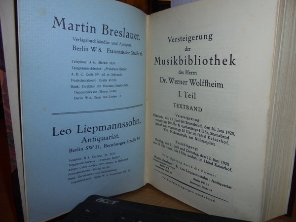 MUSIKBIBLIOTHEK Dr. WERNER WOLFFHEIM