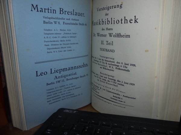 MUSIKBIBLIOTHEK Dr. WERNER WOLFFHEIM