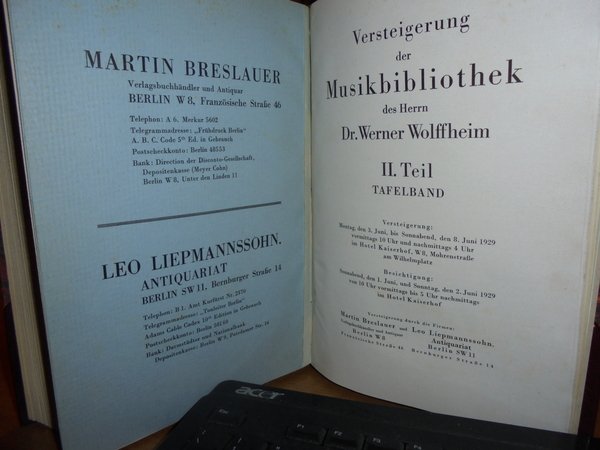 MUSIKBIBLIOTHEK Dr. WERNER WOLFFHEIM