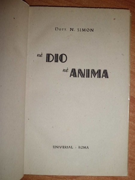 Ne' Dio ne' Anima