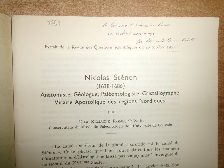 Nicolas Sténon (1638-1686) Anatomiste, Géologue, Paléontologiste... DOM REMACLE